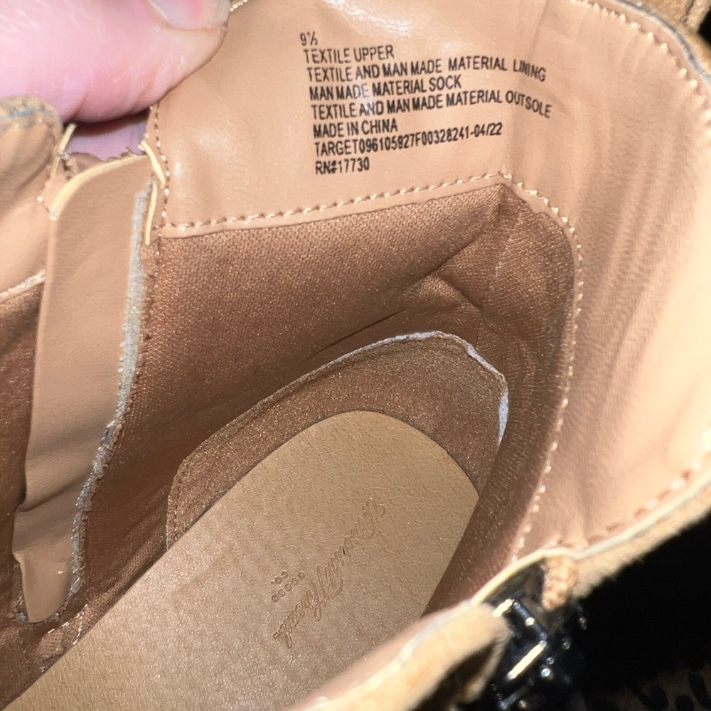 Tan Memory Foam Ankle Boots - Picture 8 of 9